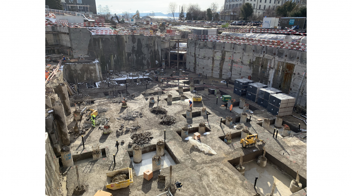 Construction pit for research building 1 - Picture Credits EBP