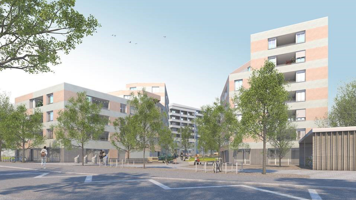 Retirement home (middle) and residential building