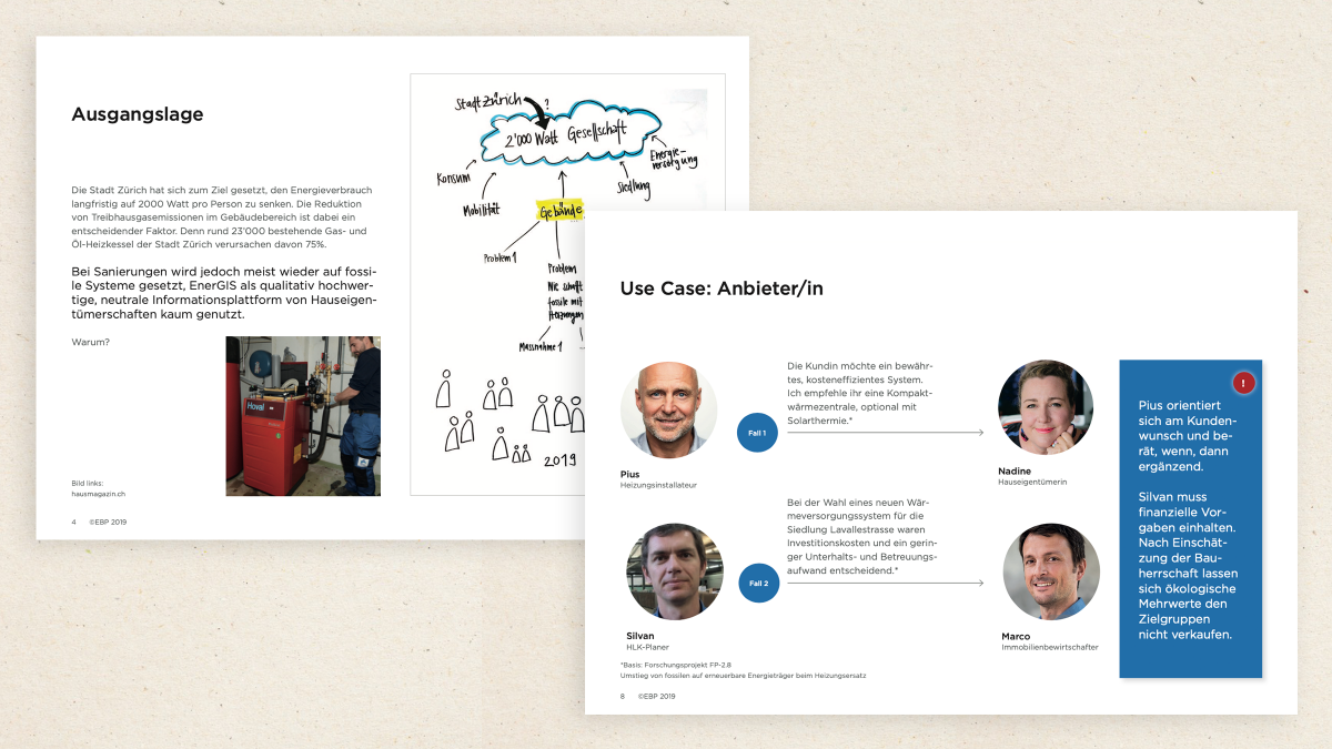 Ausgangslage und Use Cases von Zielgruppen / Personas