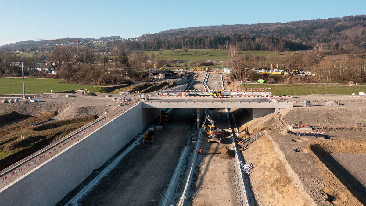 Mutschellenstrasse mit der neuen Überführung