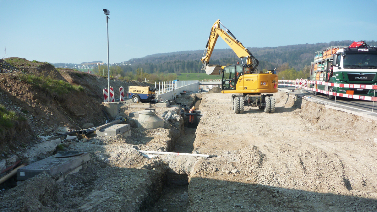 Werkleitungsarbeiten in der Mutschellenstrasse