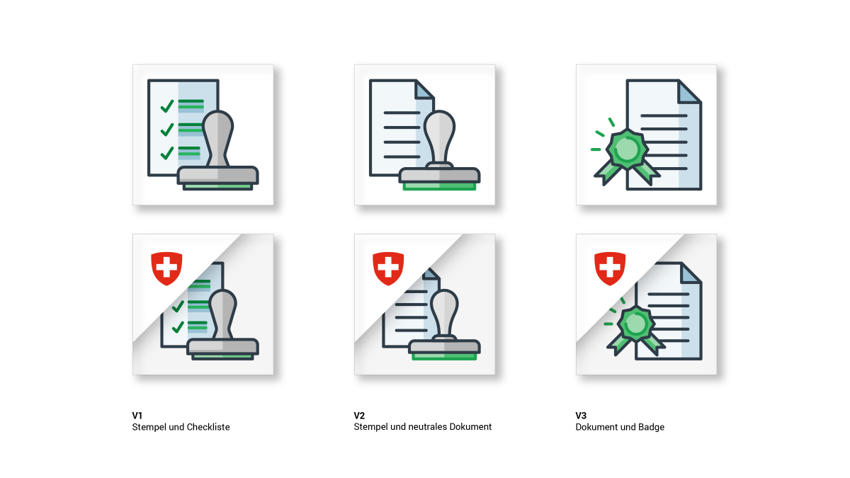 Entwürfe für das Icon Autorisaziun