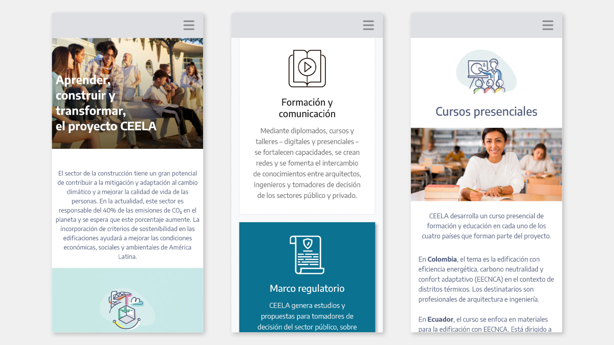 Webseite proyectoceela.com: zielgruppenspezifischer Content