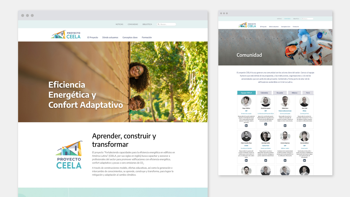 Webseite proyectoceela.com: Möglichkeiten, sich mit der CEELA-Community zu vernetzen