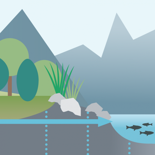 infografik landschaft wasserkraftwerk