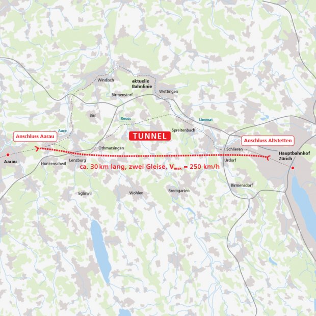 Konzeptstudie Direktverbindung Aarau – Zürich